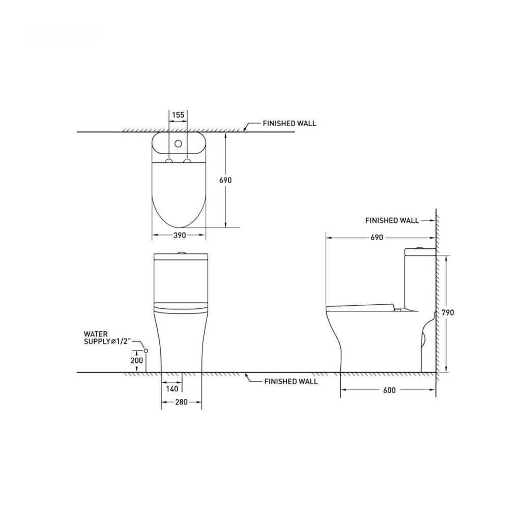 สุขภัณฑ์ชิ้นเดียว CharnPaiboon