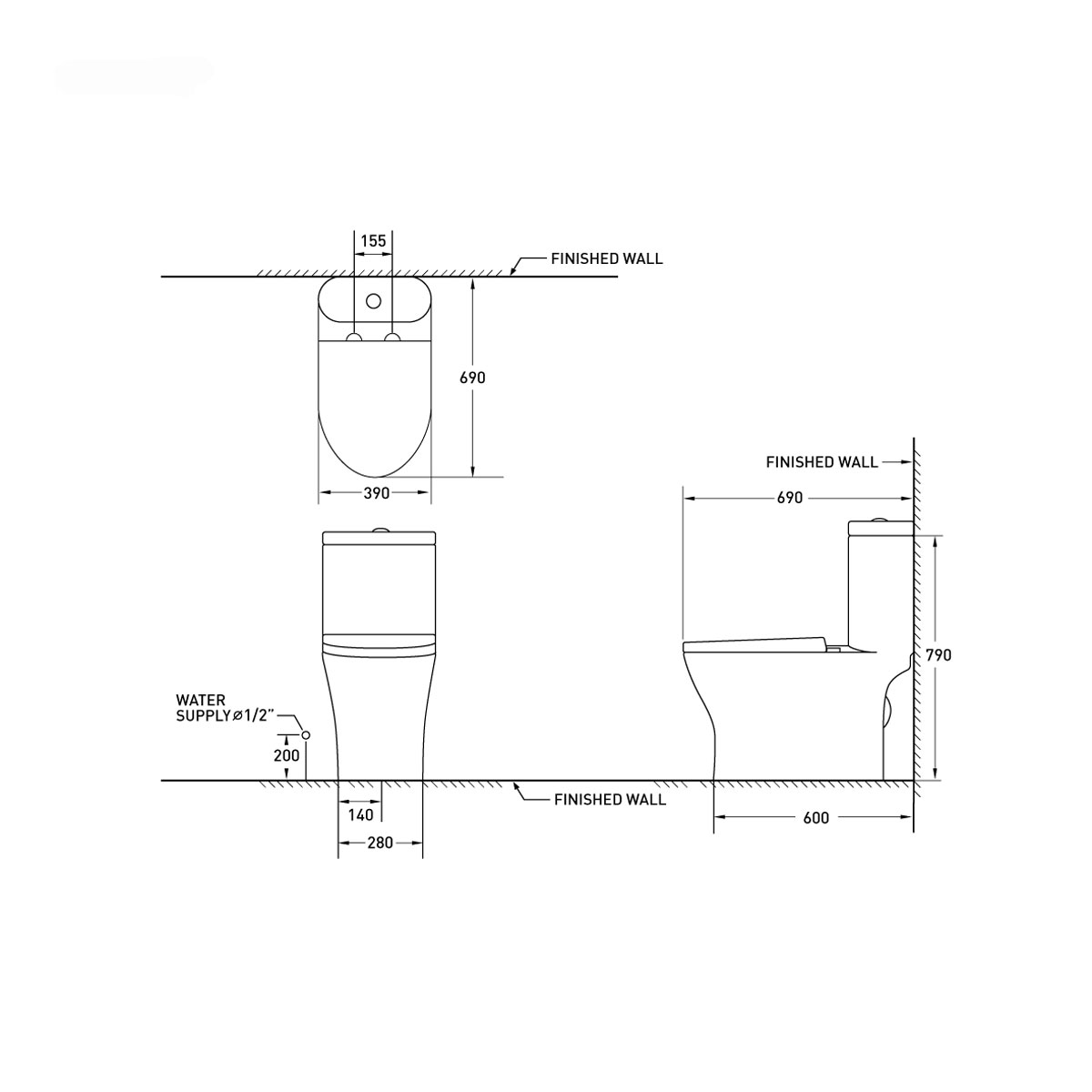 สุขภัณฑ์ชิ้นเดียว CharnPaiboon
